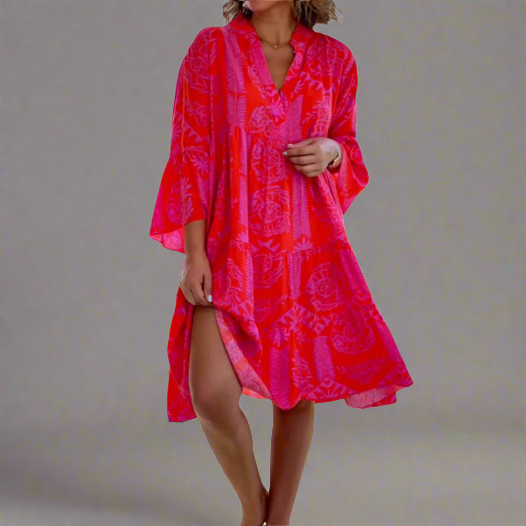 Annika™ | Lätt Boho-klänning med Geometriskt Mönster