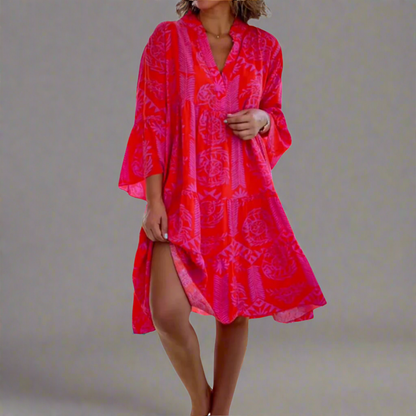 Annika™ | Lätt Boho-klänning med Geometriskt Mönster