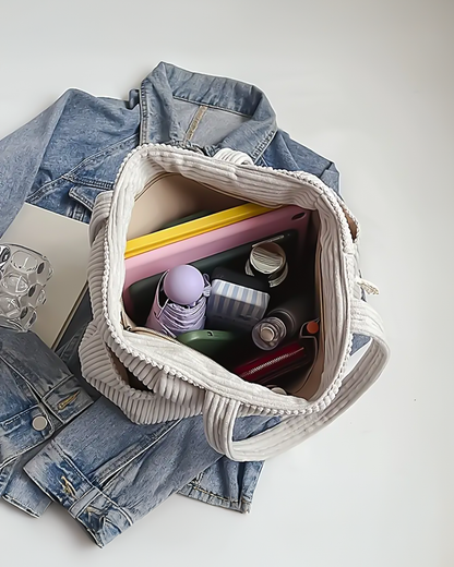 Tilda™ | Ribbad axelväska med dragsko