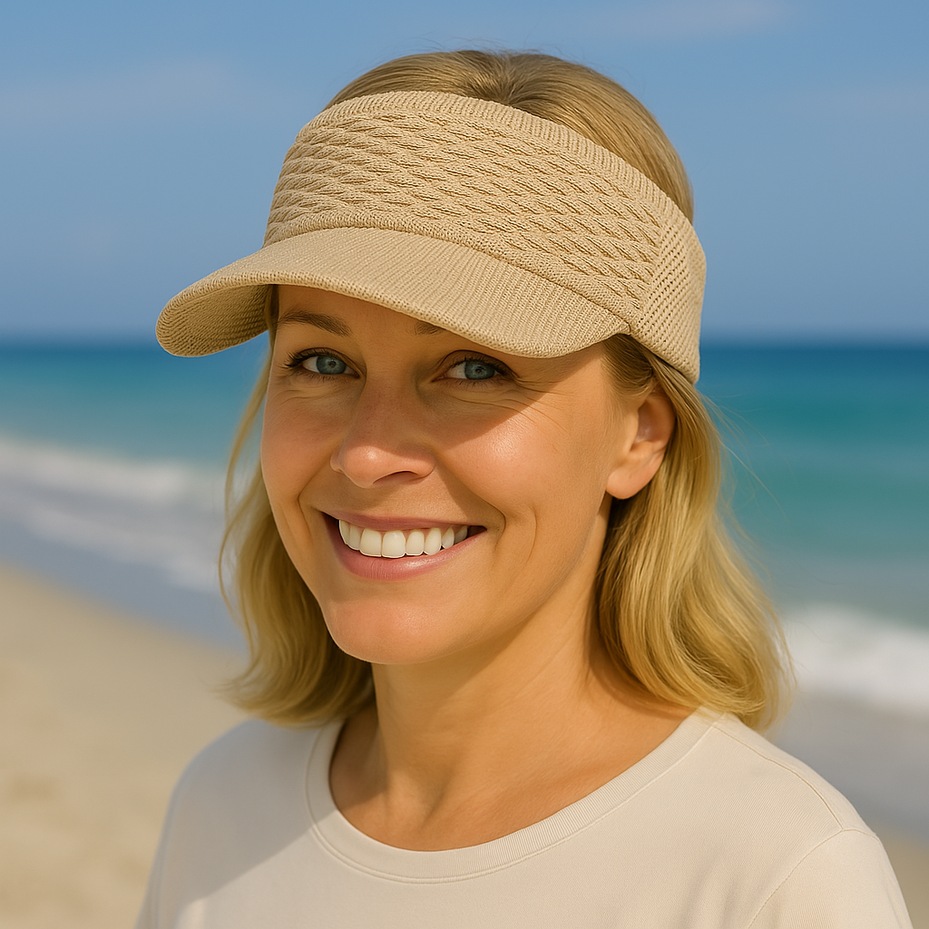 Breeza™ | Sportig Virkad Solvisir med Stretch och Öppen Topp