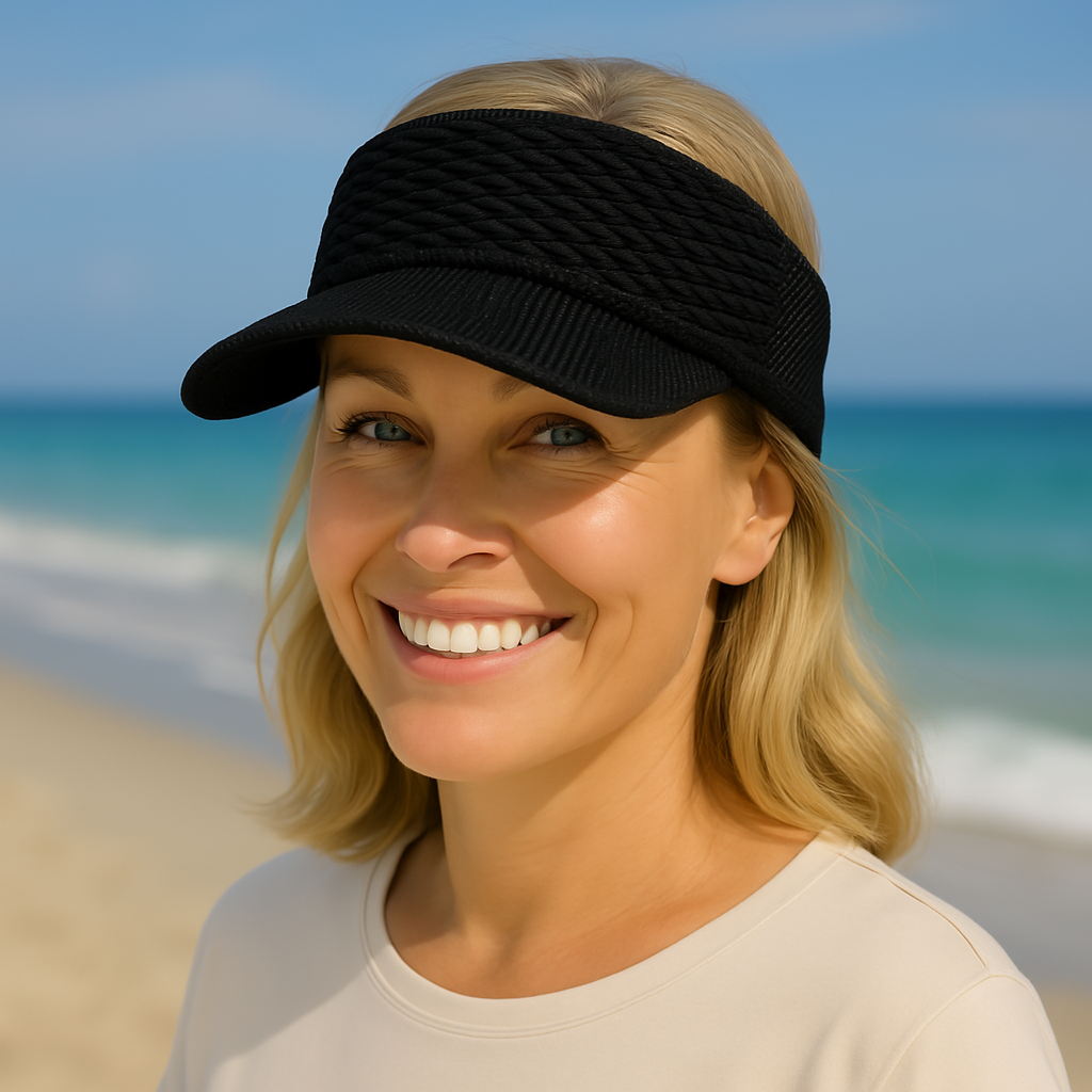 Breeza™ | Sportig Virkad Solvisir med Stretch och Öppen Topp