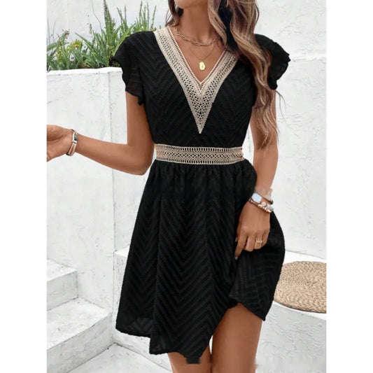 Mira™ | Lätt Boho Mini-klänning i Delikat Beige