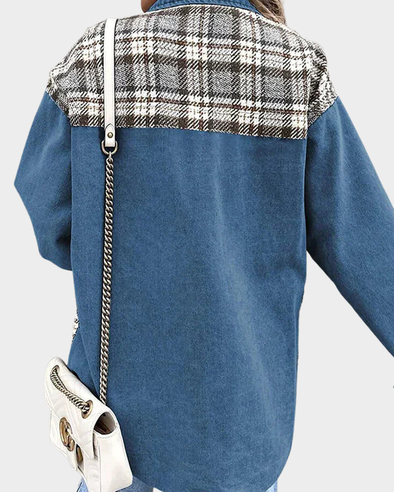 Hedda™ | Rutig Denimjacka