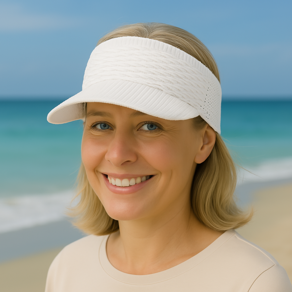 Breeza™ | Sportig Virkad Solvisir med Stretch och Öppen Topp