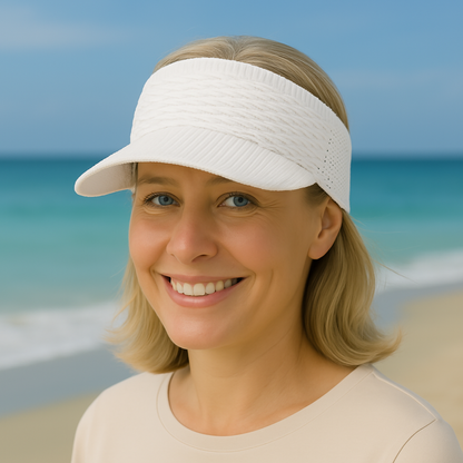 Breeza™ | Sportig Virkad Solvisir med Stretch och Öppen Topp