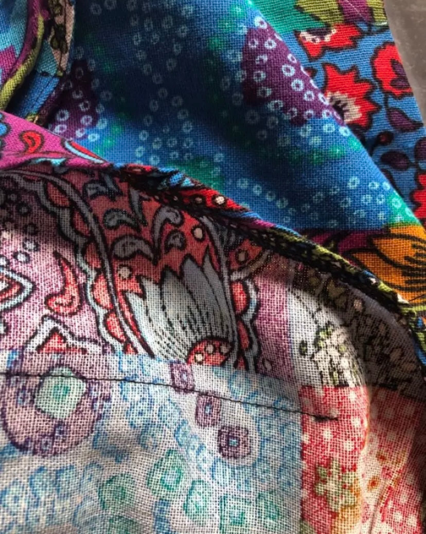 Freja™ | Bohemiska Patchwork Romper Jumpsuiten för Unik Stil