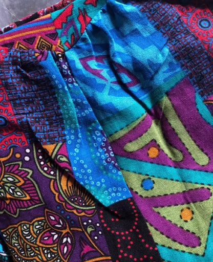 Freja™ | Bohemiska Patchwork Romper Jumpsuiten för Unik Stil