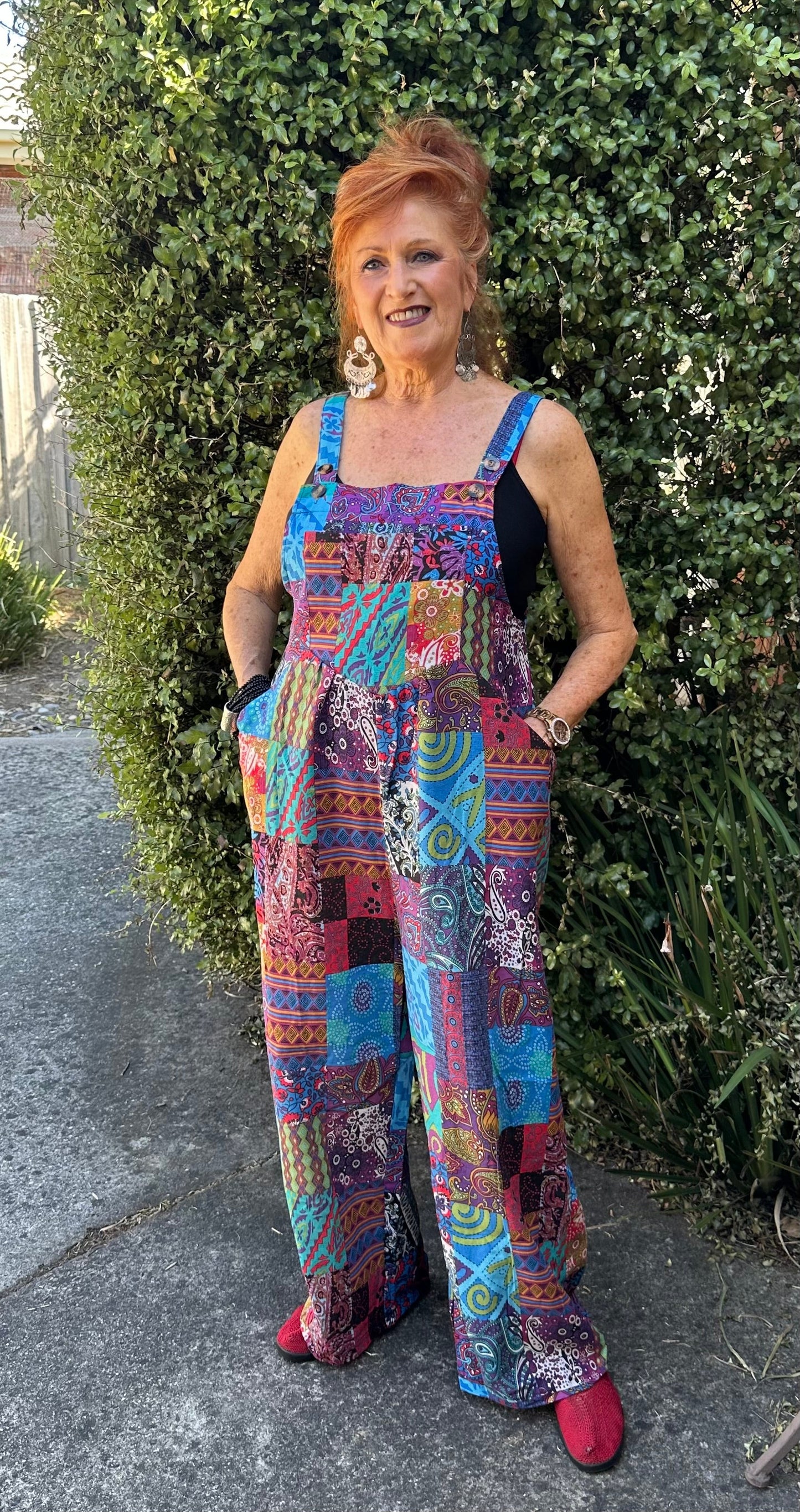 Freja™ | Bohemiska Patchwork Romper Jumpsuiten för Unik Stil